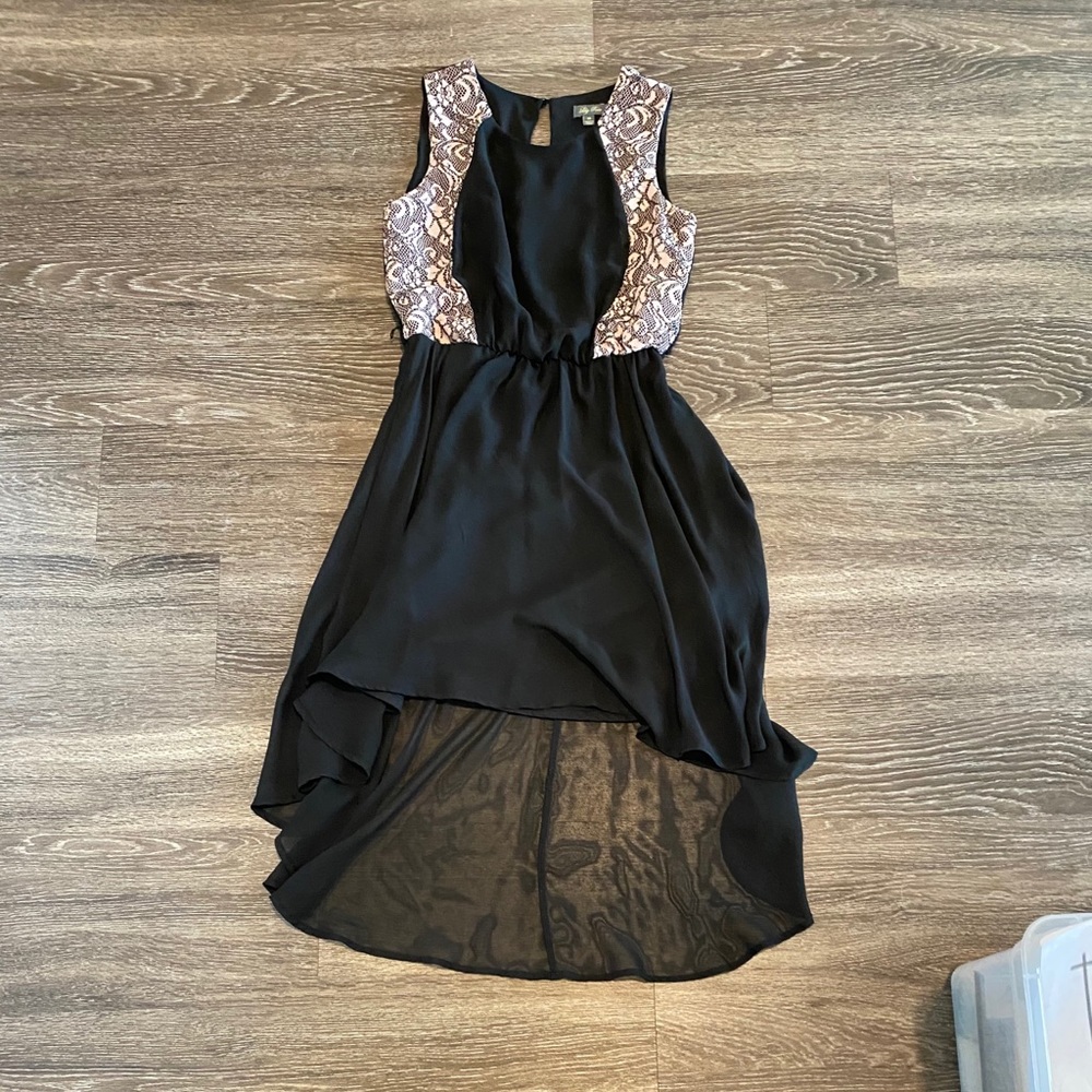 Black Hi-Low Dress Lace Details
